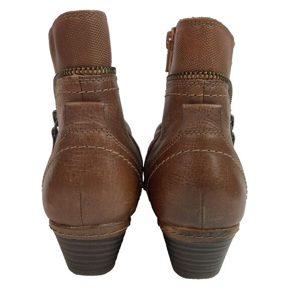 Cobb Hill Laurel Bootie Women's Sz 7.5 Brown Leather Ankle Zip CI1735 *See Flaw* - Picture 3 of 11